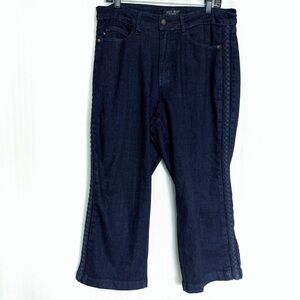 Judy Blue Wide Leg Denim with Braid Detail Size 16W